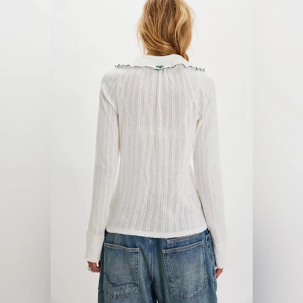 Free People Juniper Long Sleeve Cardi in White